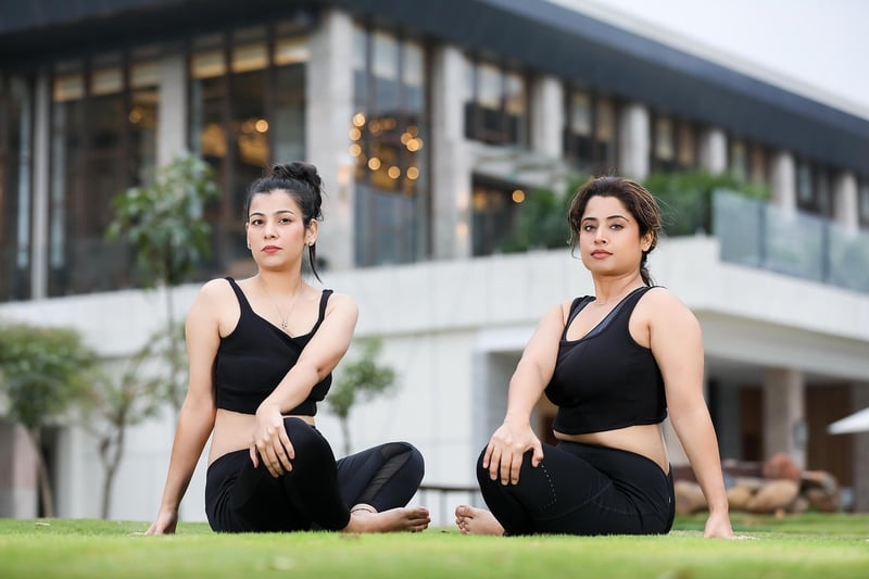 Woman practicing strengthening yoga poses